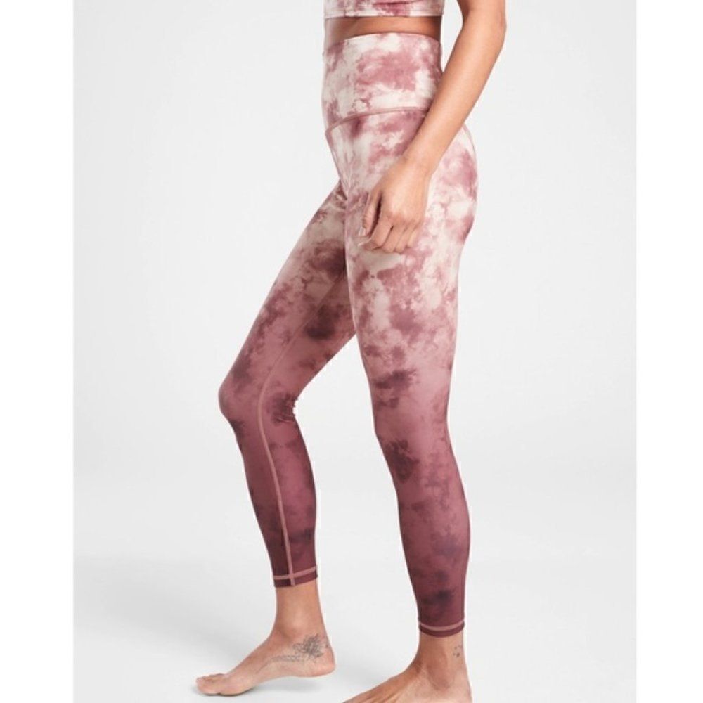 NWT Athleta Elation Printed Pink Ombre 7/8 Tight 1X